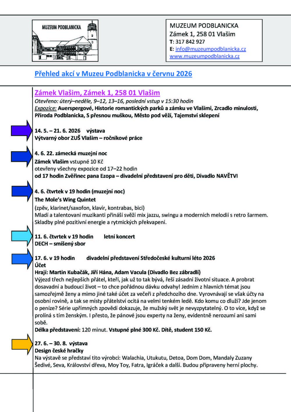 Přehled akcí červen