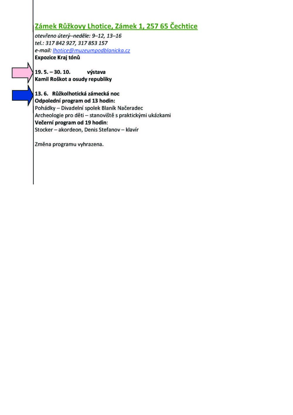 Přehled akcí červen