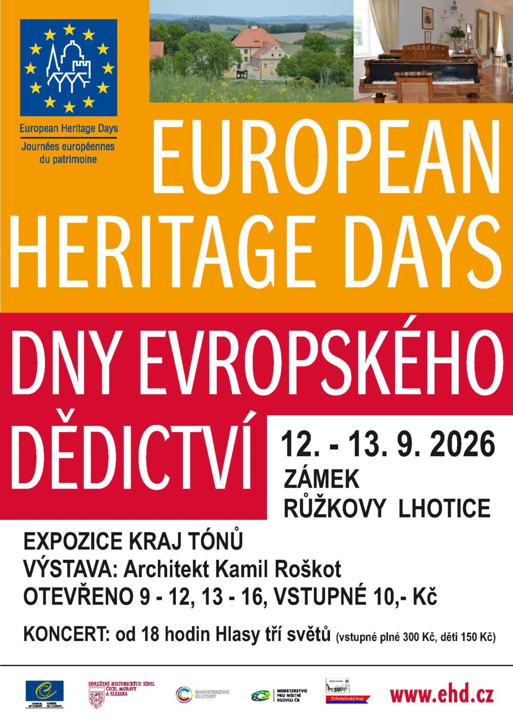 Plakát Dnů evropského kulturního dědictví na zámku Růžkovy Lhotice
